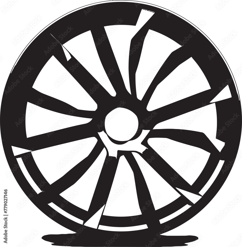 Chrome Charm Alluring Alloy Wheel Vector Logo Icon Dynamic Detail Intricate Alloy Wheel Vector Logo Design