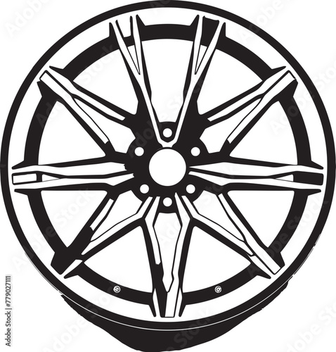 Alloy Array Arrayed Wheel Vector Logo Design Gleaming Gear Bright Alloy Wheel Vector Logo Icon
