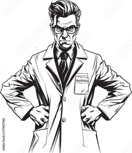 Furious Expertise Aggressive Doctor Emblem Wrathful Healing Dynamic Doctor Vector Logo