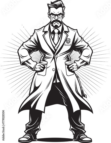 Healing Anger Energetic Doctor Vector Wrathful Genius Furious Doctor Icon