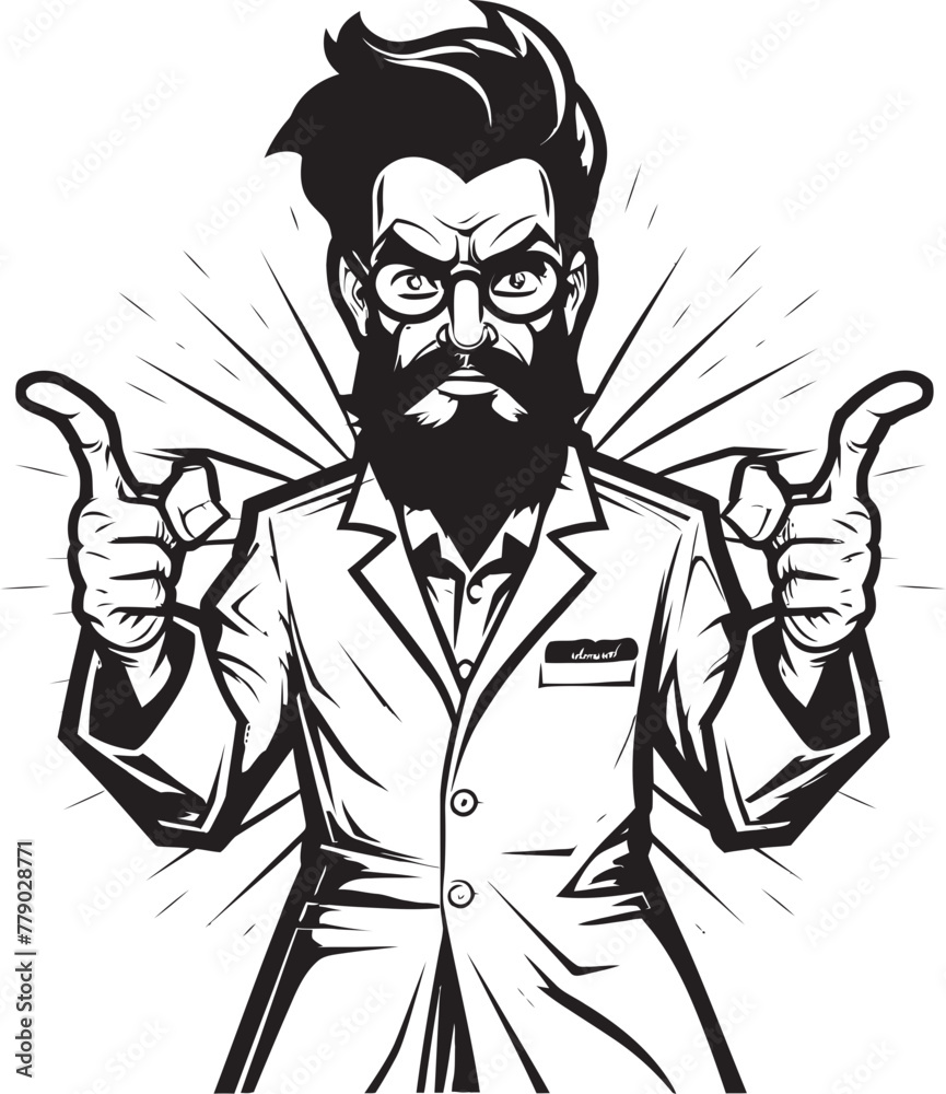 Angry Authority Commanding Brilliance Logo in Vector Wrathful Medic Aggressive Doctor Icon in Vector Design Angry Authority Commanding Brilliance Logo in Vector Wrathful Medic Aggressive Doctor Icon in Vector Design