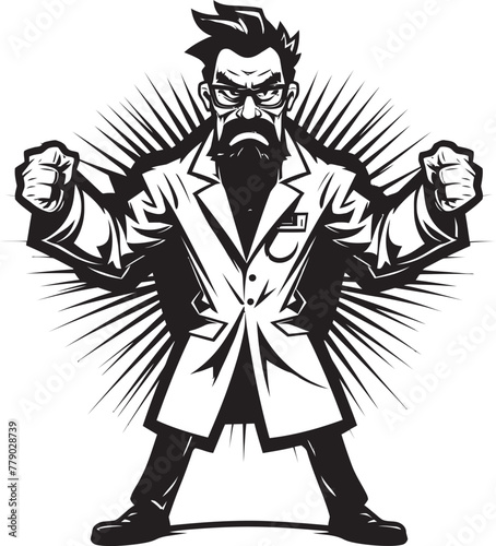 Wrathful Wisdom Bold Doctor Symbol in Vector Logo Brilliant Outburst Vibrant Doctor Icon in Vector Design