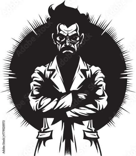 Brilliant Outrage Striking Doctor Vector Logo Design Doctors Fury Furious Brilliance in Vector Logo Icon