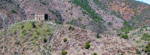 Image of an old abandoned fortified house  in northern Aalbania  photo