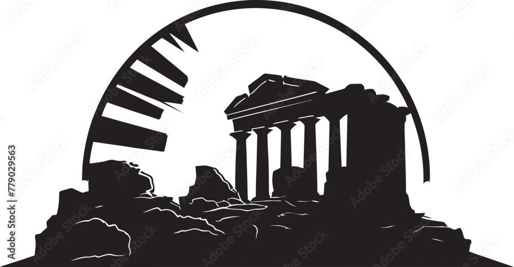 Vetor de Vector Tributes to the Grandeur of Ancient Greek Architecture ...