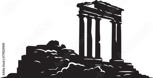 Greek Architectural Marvels Brought to Life Through Elegant, Striking, and Iconic Vector Logos Vector Icons Reflecting the Magnificent Legacy and Enduring Appeal of Ancient Greek Architecture