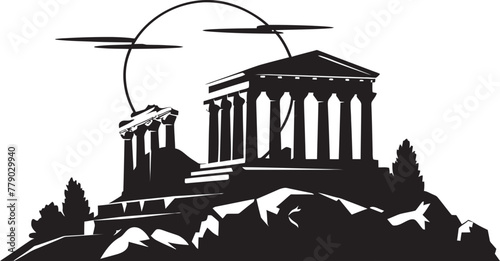 Greek Architectural Symbols Reimagined as Striking, Memorable, and Iconic Vector Logos Vector Logos Inspired by the Majestic Splendor, Beauty, and Grandeur of Ancient Greek Architecture