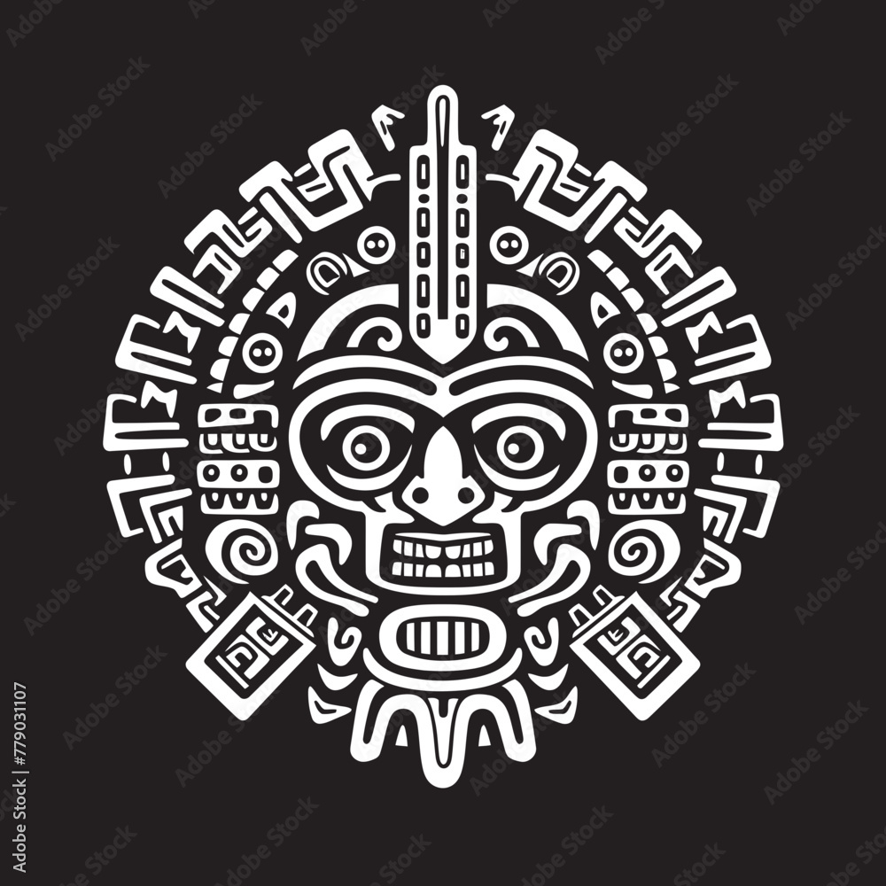 Reviving Ancient Aztec Drawings Vector Logo Icons Timeless Aztec Art Antique Drawing Icon Vector Logos