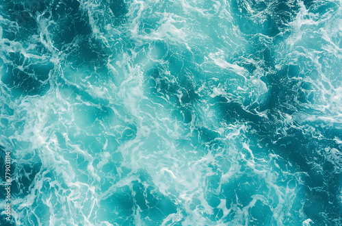 Beautiful sea water texture. Top view of ocean waves