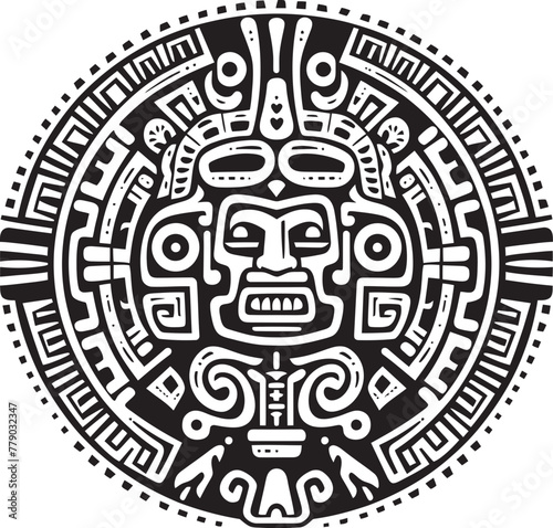 Historic Aztec Artistry Antique Drawing Icon Vector Designs Antique Aztec Drawing Icons Vector Logo Tributes