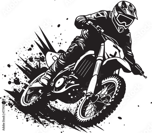 Dirt Bike Maverick Vector Logo Icon for Riders Off Road Champion Dirt Bike Rider Icon in Vector