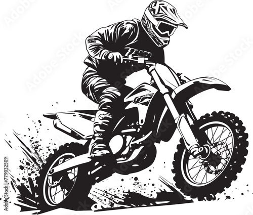 Adrenaline Junkie Dirt Bike Rider Vector Logo Design Dirt Bike Maverick Vector Logo Icon for Riders