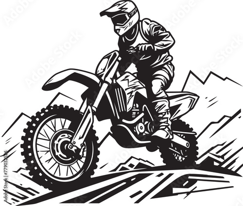 Dirt Bike Daredevil Vector Logo Design for Riders Thrill Seeker Dirt Bike Rider Vector Logo Icon