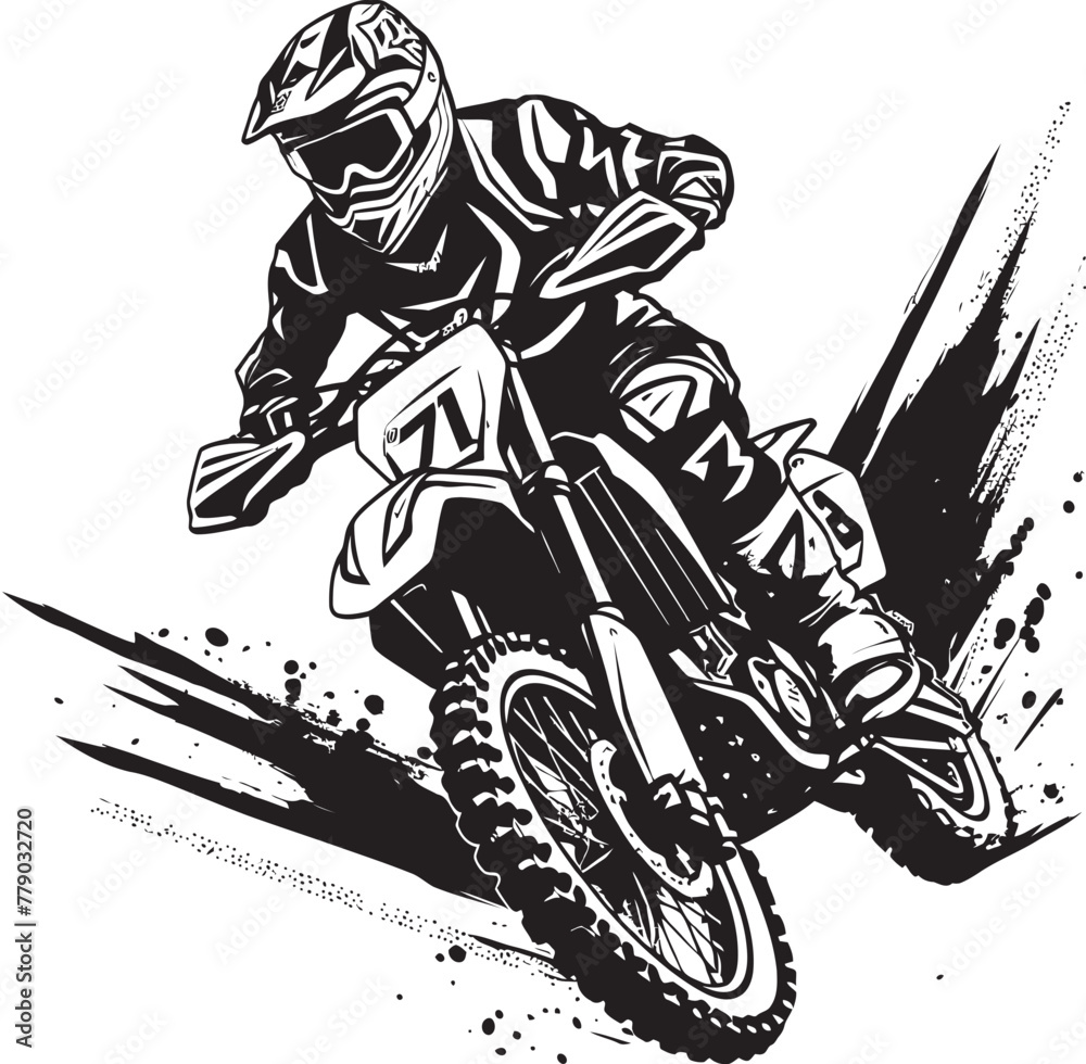 Fototapeta premium Explore the Unknown Rider Vector Logo Icon Dirt Bike Velocity Vector Logo Design for Riders