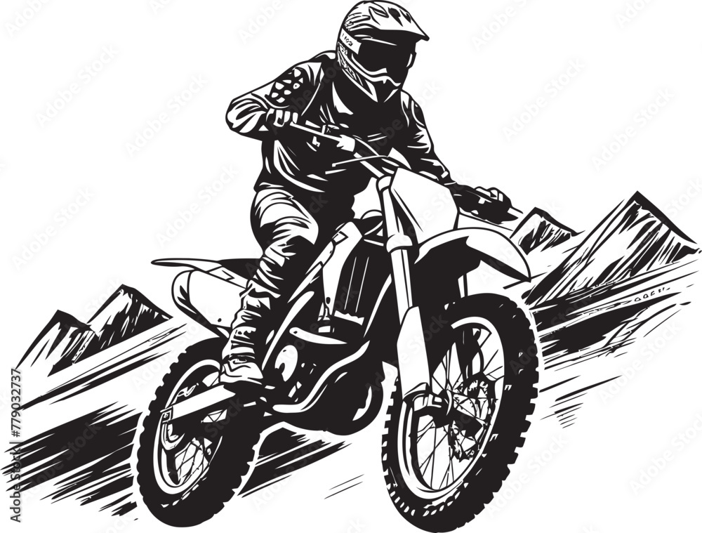 Dirt Bike Legend Rider Vector Logo Icon Off Road Trailblazer Vector Logo Design for Bike Riders