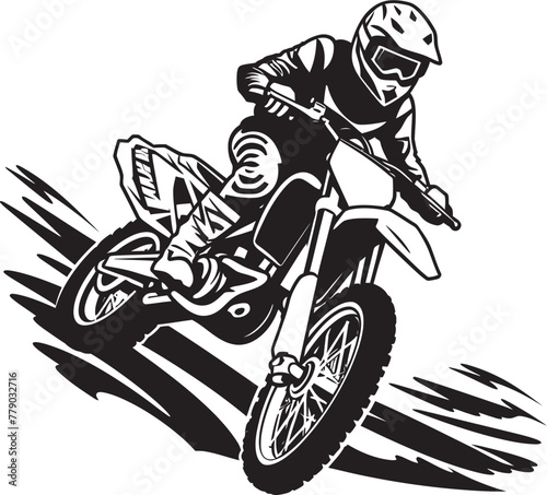 Trailblazing Dirt Bike Rider Vector Logo Design Extreme Sports Icon Dirt Bike Rider Vector Logo