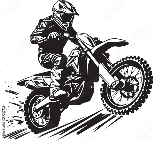 Dirt Bike Velocity Vector Logo Design for Riders Off Road Adrenaline Dirt Bike Rider Vector Logo Icon