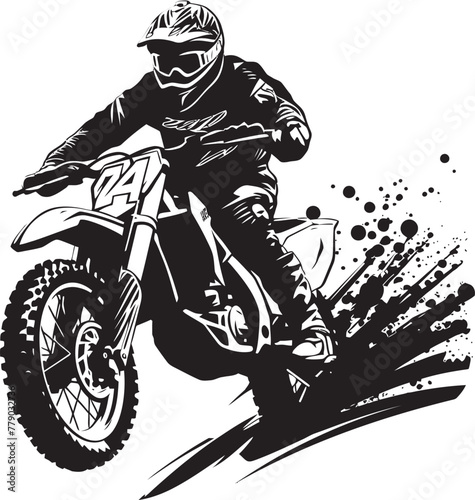 Extreme Sports Icon Dirt Bike Rider Vector Logo Adrenaline Rush Dirt Bike Rider Vector Logo Design