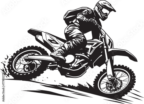 Off Road Excursion Vector Logo Design for Riders Dirt Bike Renegade Rider Vector Logo Icon