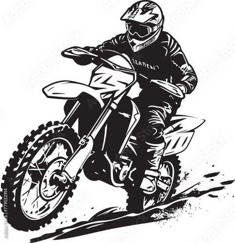 Freestyle Dirt Biking Vector Logo Design for Riders Off Road Mastery Dirt Bike Rider Vector Logo Icon