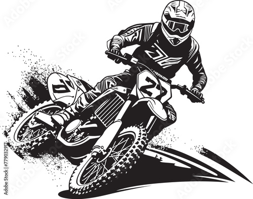 Dirt Bike Velocity Vector Logo Design for Riders Off Road Adrenaline Dirt Bike Rider Vector Logo Icon