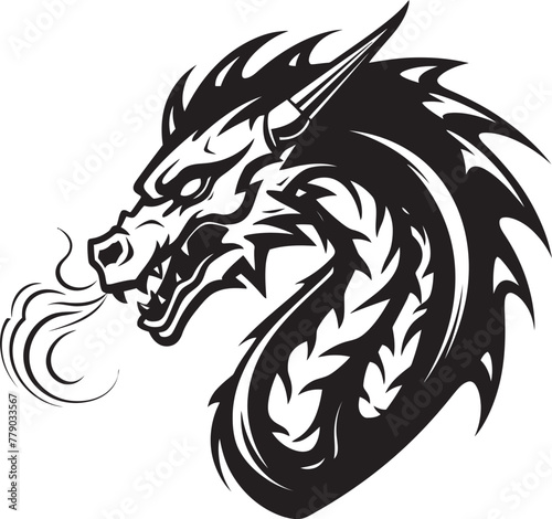 Wallpaper Mural Legendary Dragon Portrait Cartoon Head Tattoo Vector Logo Design Mysterious Dragon Majesty Cartoon Tattoo Vector Logo Icon Torontodigital.ca