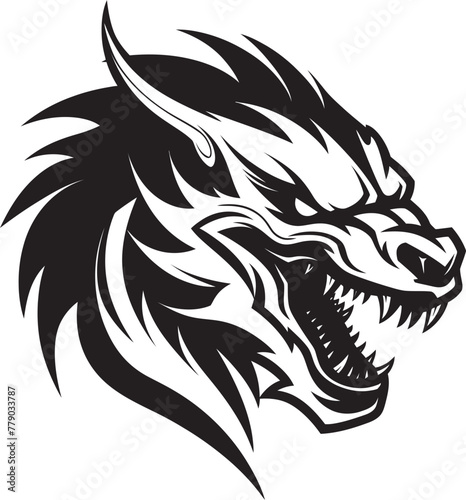 Wallpaper Mural Fantasy Dragon Art Cartoon Head Tattoo Vector Logo Design Playful Dragon Ink Cartoon Tattoo Vector Logo Icon Torontodigital.ca