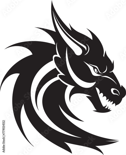 Dragonfire Ink Cartoon Head Tattoo Vector Logo Design Mystical Dragon Emblem Cartoon Head Tattoo Vector Logo © BABBAN