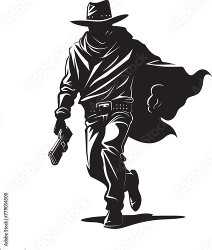 Desperado Delight Cartoon Cowboy Robber Emblem Lone Ranger Bandit Cartoon Masked Cowboy Robber Vector Logo