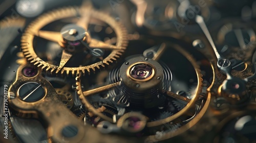 Captivating Close-Up of a Vintage Mechanical Watch Movement Showcasing Its Intricate Gears and Delicate Springs