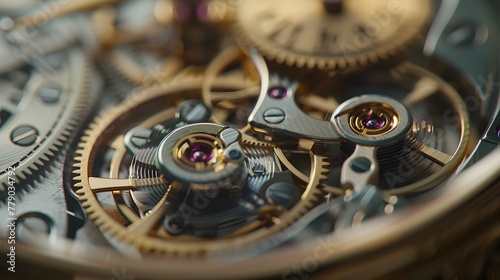 Intricate Vintage Watch Mechanism Revealing Precision Engineering and Craftsmanship