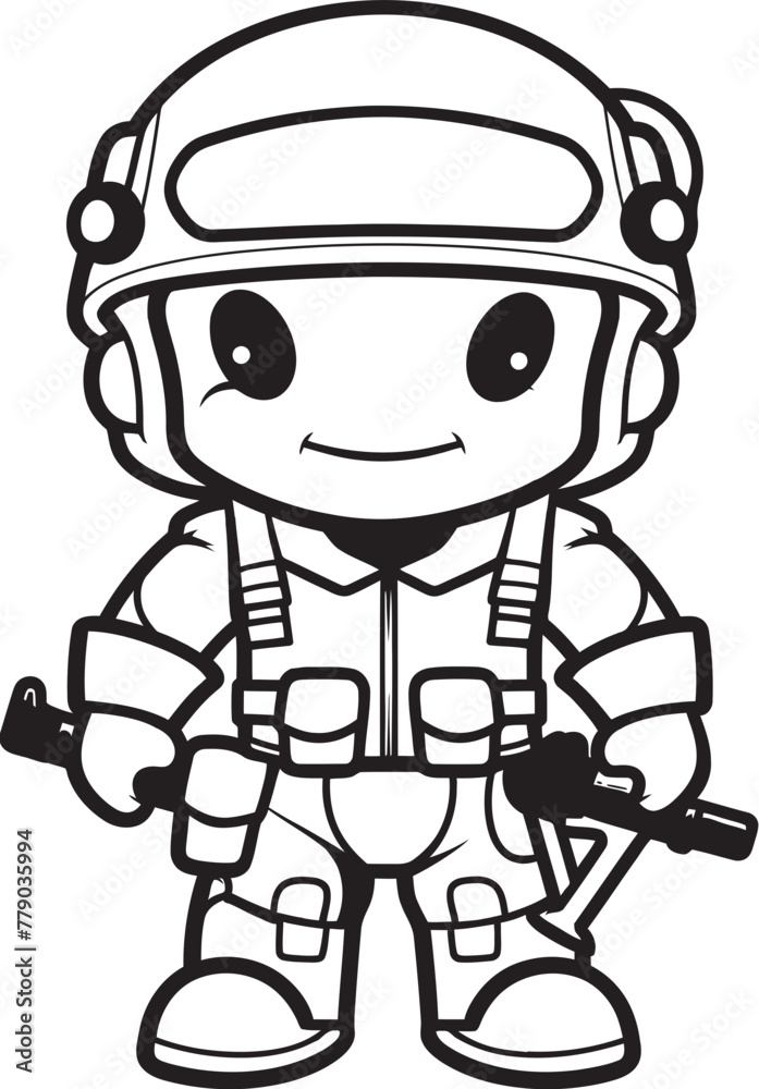 Daring Doodle Defenders Soldier Vector Icon Sketchy Sentinel Squad Doodle Soldier Emblem