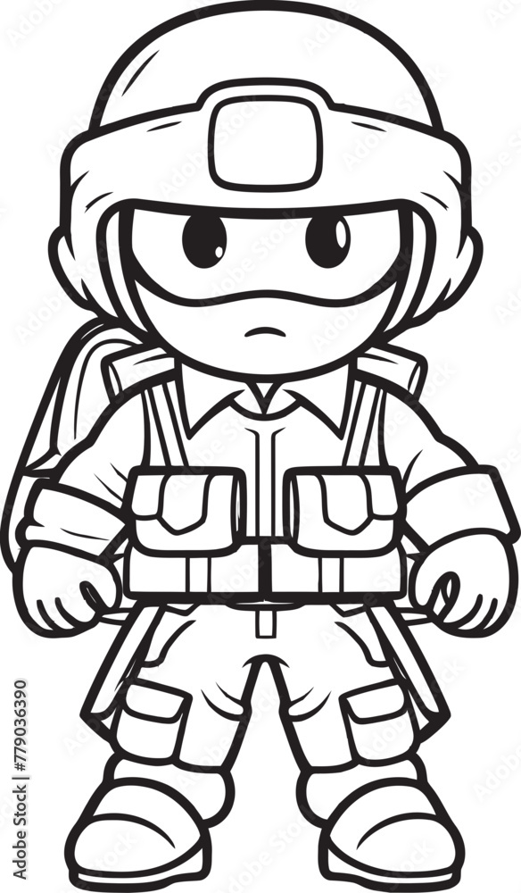 Artistic Avenger Cartoon Doodle Soldier Vector Icon Scribbled Squadrons Doodle Soldier Emblem