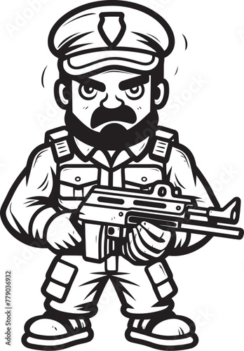 Imaginative Infantry Doodle Soldier Vector Icon Sketchy Soldiers Cartoon Doodle Emblem