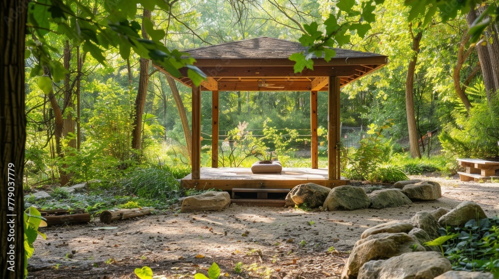 Tranquil Outdoor Pavilion for Retreat-Style Therapy Tranquil Outdoor Pavilion for Retreat-Style Therapy