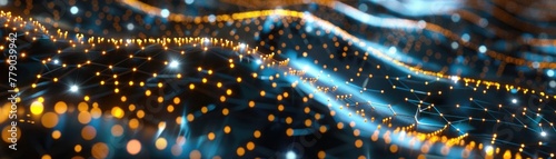 Hyper-realistic depiction of a quantum computer's nanocircuitry, lit by the eerie glow of quantum entanglement, 3D illustration