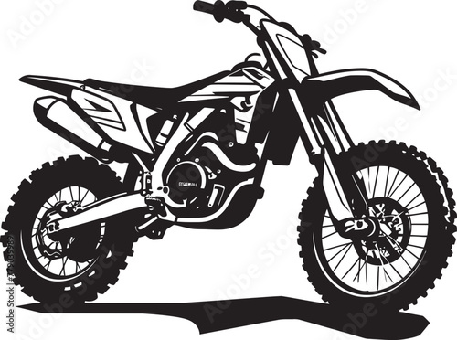 Trailblazing Triumph Vector Logo Design with Dirt Bike Illustration Dirt Bike Dare Iconic Vector Emblem for Adventure Seekers