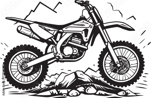 Dirt Bike Daredevil Iconic Vector Emblem for Adventure Lovers Motocross Madness Dirt Bike Vector Icon in Dynamic Design