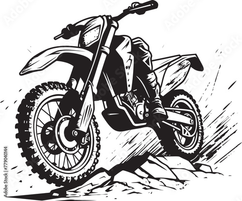 Trailblazing Triumph Vector Logo Design Featuring Dirt Bike Dirt Bike Daredevil Iconic Vector Emblem for Adventure Lovers