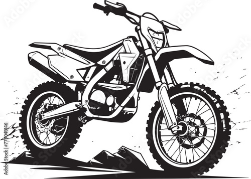 Thrill Seekers Trailblazer Dirt Bike Vector Icon in Dynamic Design Enduro Excursion Vector Design with Dirt Bike Illustration