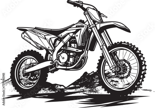 Motocross Madness Dirt Bike Vector Icon in Dynamic Design Extreme Terrain Tamer Vector Logo with Dirt Bike Illustration