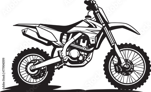 Outdoor Odyssey Vector Logo Design with Dirt Bike Illustration Adrenaline Rush Dirt Bike Vector Icon for Extreme Sports Fans