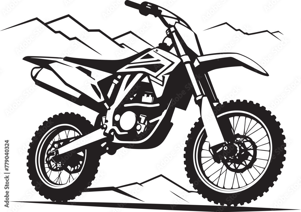 Freestyle Fury Iconic Vector Logo Design for Dirt Bike Stunts Thrill Seekers Trailblazer Dirt Bike Vector Icon in Dynamic Design