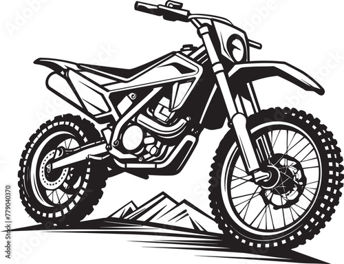 Trailblazing Triumph Vector Logo Design with Dirt Bike Illustration Dirt Bike Dare Iconic Vector Emblem for Extreme Adventures