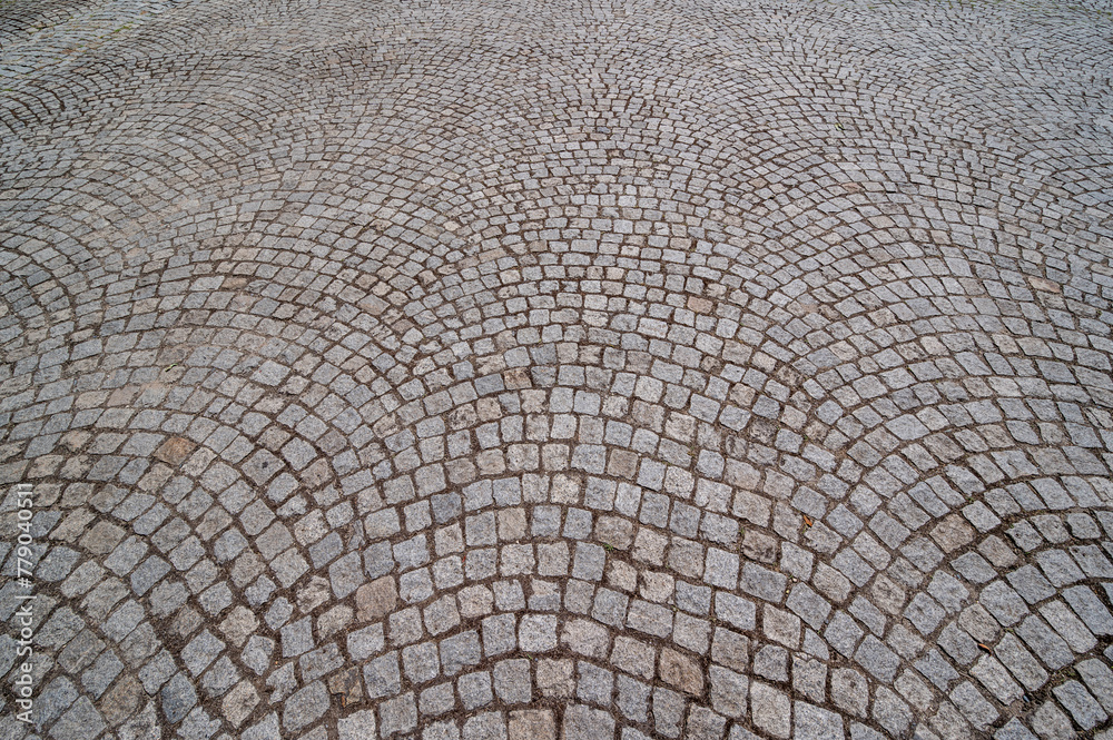 road paved with the cobble stones