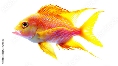 Exotic Yellow Tropical Fish - Isolated on White Transparent Background, PNG 