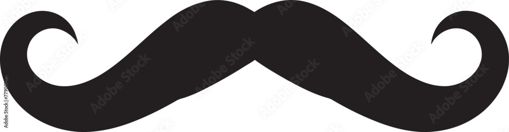 Retro Reverie Nostalgic Doodle Moustache Icon in Vector Logo Whimsical Moustache A Doodle Vector Logo Design Icon