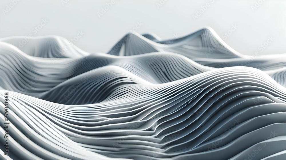 Undulating Topographic Landscapes in Shades of Grey - Digitally Rendered 3D Abstract Topographic Scenery with Flowing Contours and Elevations Undulating Topographic Landscapes in Shades of Grey - Digitally Rendered 3D Abstract Topographic Scenery with Flowing Contours and Elevations