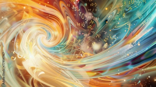 Abstract Numerology Swirls in Ethereal Dreamlike Atmosphere