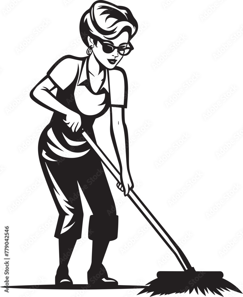 Tidy Trailblazer Woman Mopping on Floor Vector Icon Clean Connoisseur Female Cleaning Vector Logo Design Tidy Trailblazer Woman Mopping on Floor Vector Icon Clean Connoisseur Female Cleaning Vector Logo Design